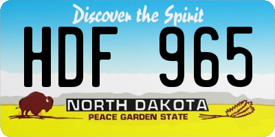 ND license plate HDF965