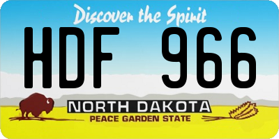 ND license plate HDF966