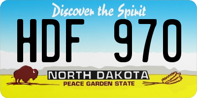ND license plate HDF970