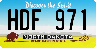 ND license plate HDF971
