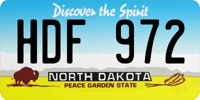 ND license plate HDF972