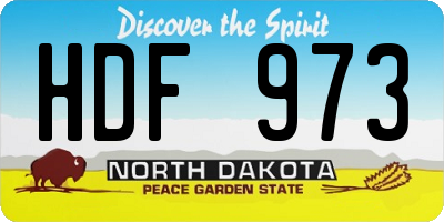 ND license plate HDF973