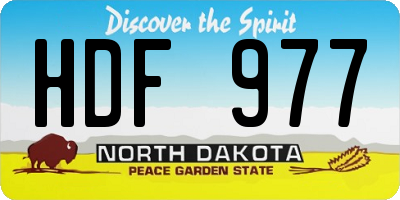 ND license plate HDF977