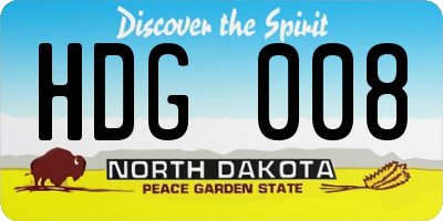 ND license plate HDG008