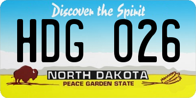 ND license plate HDG026