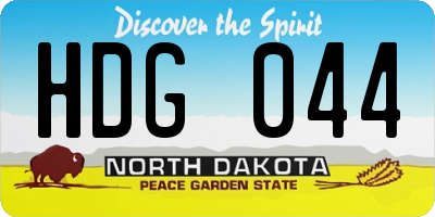 ND license plate HDG044