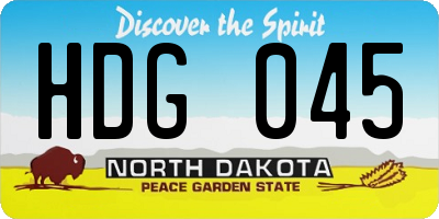 ND license plate HDG045