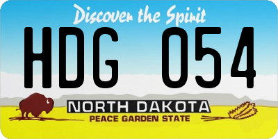 ND license plate HDG054