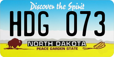 ND license plate HDG073