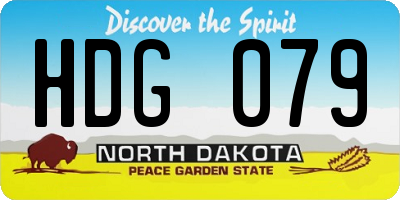 ND license plate HDG079