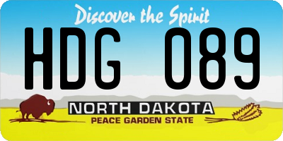 ND license plate HDG089