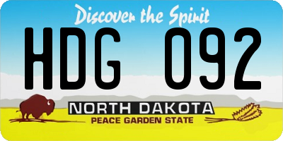 ND license plate HDG092