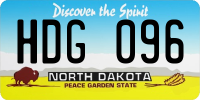 ND license plate HDG096