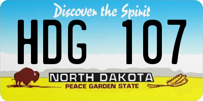 ND license plate HDG107