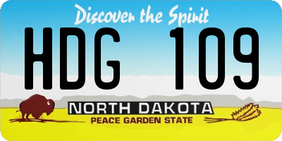 ND license plate HDG109