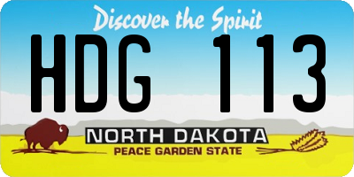 ND license plate HDG113