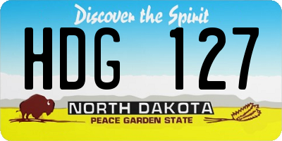 ND license plate HDG127