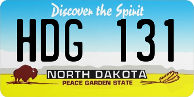 ND license plate HDG131