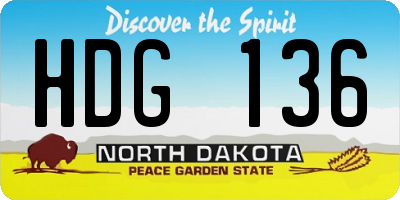 ND license plate HDG136