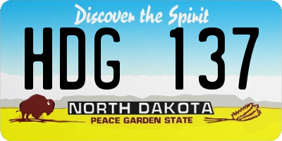 ND license plate HDG137