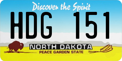 ND license plate HDG151