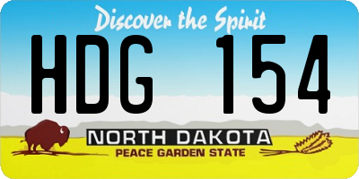 ND license plate HDG154