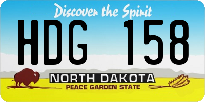 ND license plate HDG158
