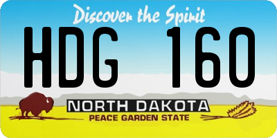 ND license plate HDG160