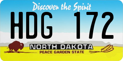 ND license plate HDG172
