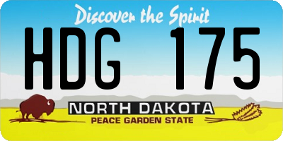 ND license plate HDG175