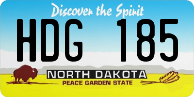 ND license plate HDG185