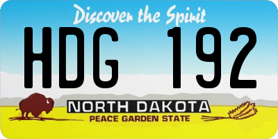 ND license plate HDG192