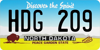 ND license plate HDG209