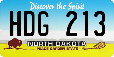 ND license plate HDG213
