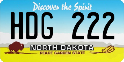 ND license plate HDG222