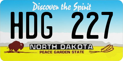 ND license plate HDG227