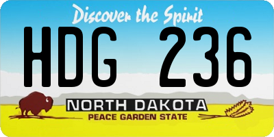 ND license plate HDG236