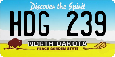 ND license plate HDG239