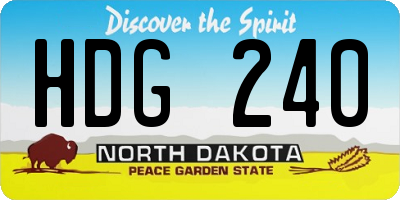 ND license plate HDG240