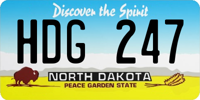 ND license plate HDG247