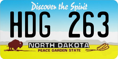 ND license plate HDG263