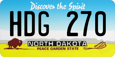 ND license plate HDG270