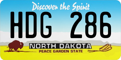 ND license plate HDG286
