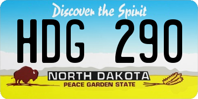 ND license plate HDG290
