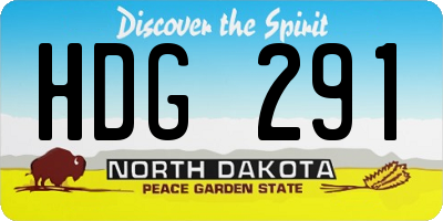 ND license plate HDG291
