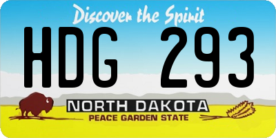 ND license plate HDG293