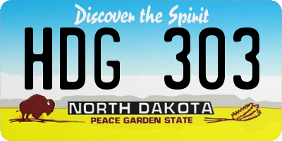 ND license plate HDG303