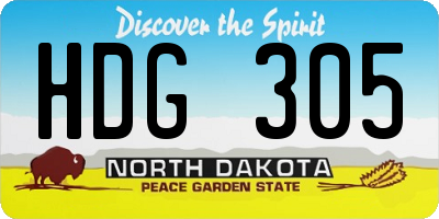ND license plate HDG305
