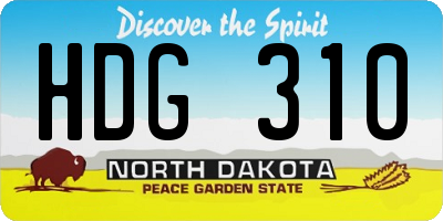 ND license plate HDG310