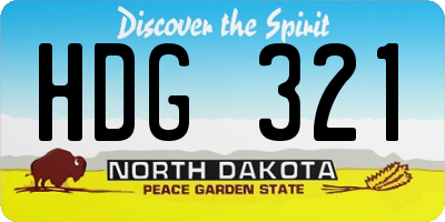 ND license plate HDG321